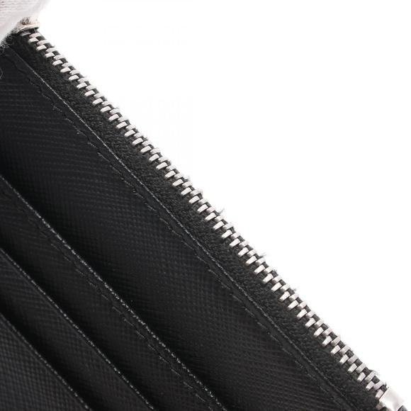 Prada Saffiano Triang Coin Case Wallet Saffiano Leather Black - Picture 6 of 8